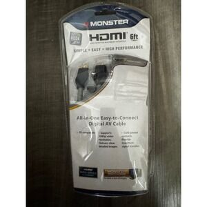 Monster 6ft High Speed HDMI Cable with Ethernet 1080p 3D Gold Plated Contacts